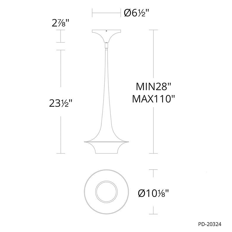 Image 5 Hugo 23.5"H x 10.13"W 1-Light Mini-Pendant in Black more views