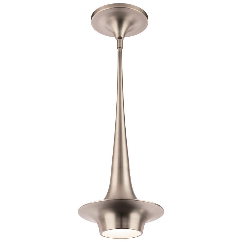 Image 1 Hugo 23.5"H x 10.13"W 1-Light Mini-Pendant in Brushed Nickel