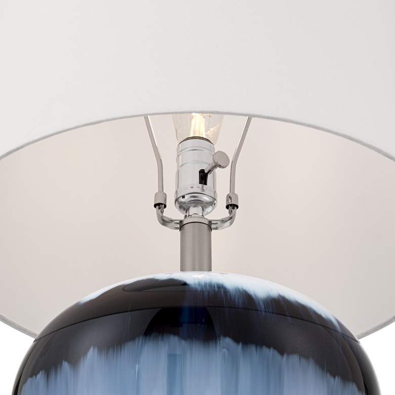 Image 4 Hulda 26" High Blue Art Glass Table Lamp more views