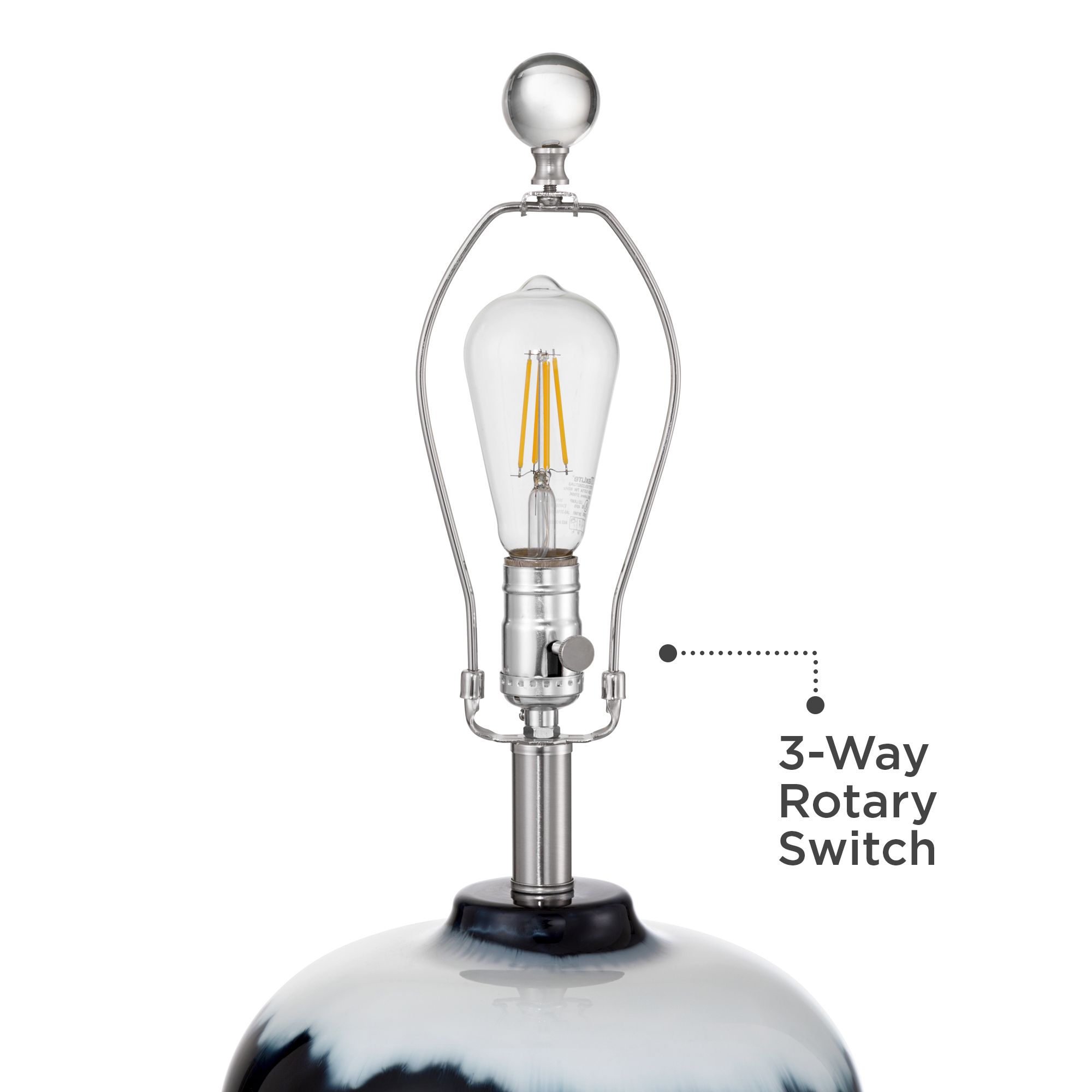 Hulda 26" High Blue Art Glass Table Lamp