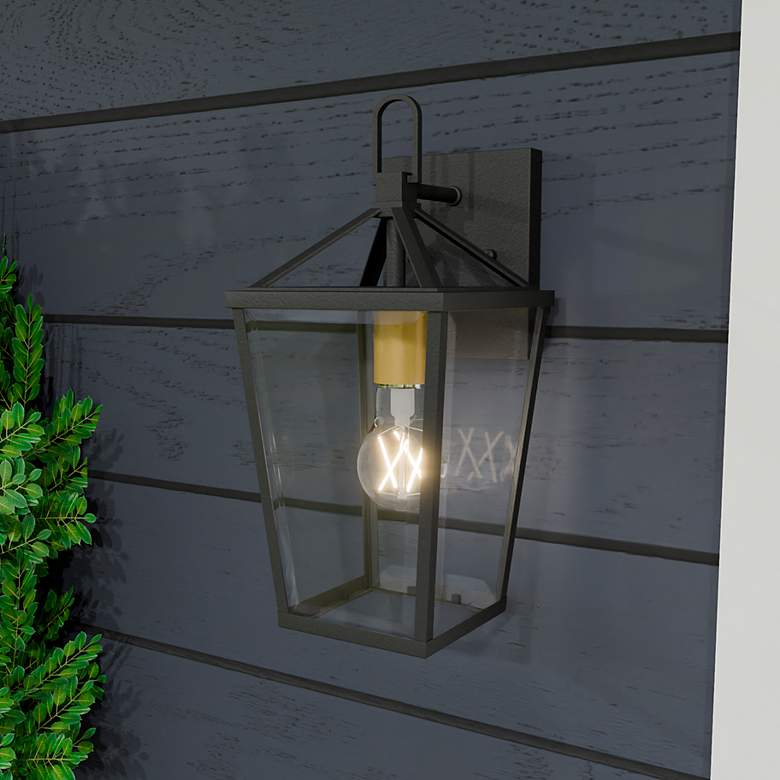 Image 1 Hull 1-Light Matte Black Outdoor Wall Lantern