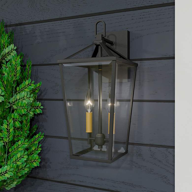 Image 1 Hull 2-Light Matte Black Outdoor Wall Lantern