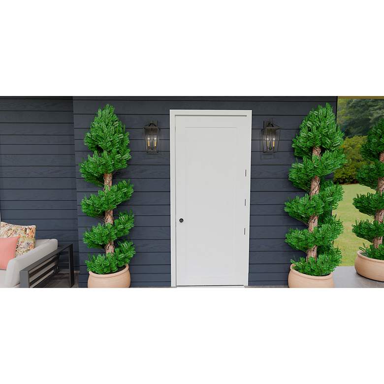 Image 3 Hull 2-Light Matte Black Outdoor Wall Lantern more views