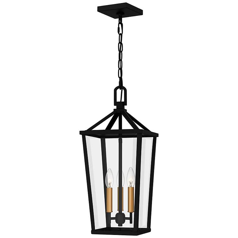 Image 1 Hull 3-Light Matte Black Outdoor Hanging Lantern