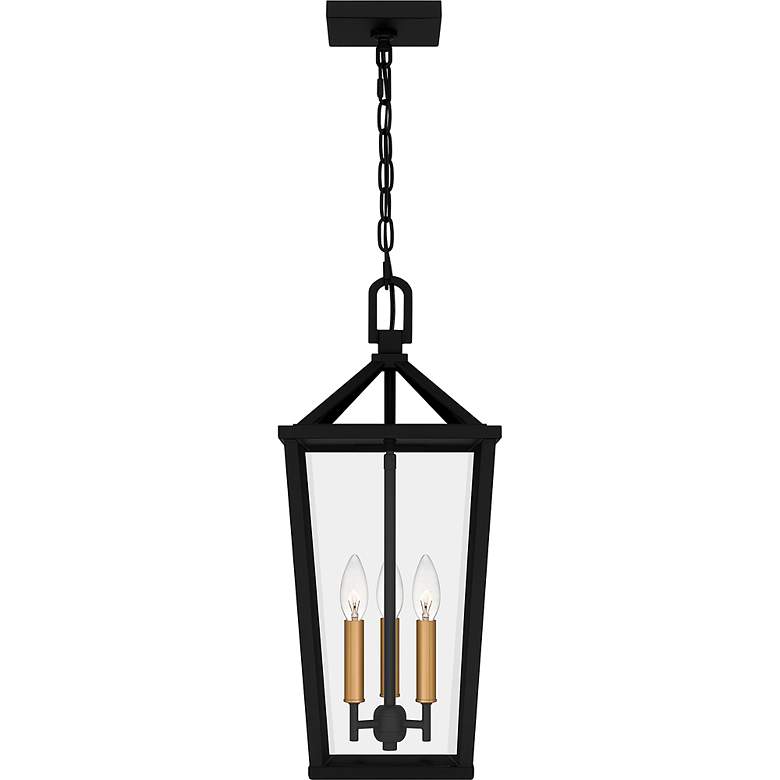 Image 3 Hull 3-Light Matte Black Outdoor Hanging Lantern more views