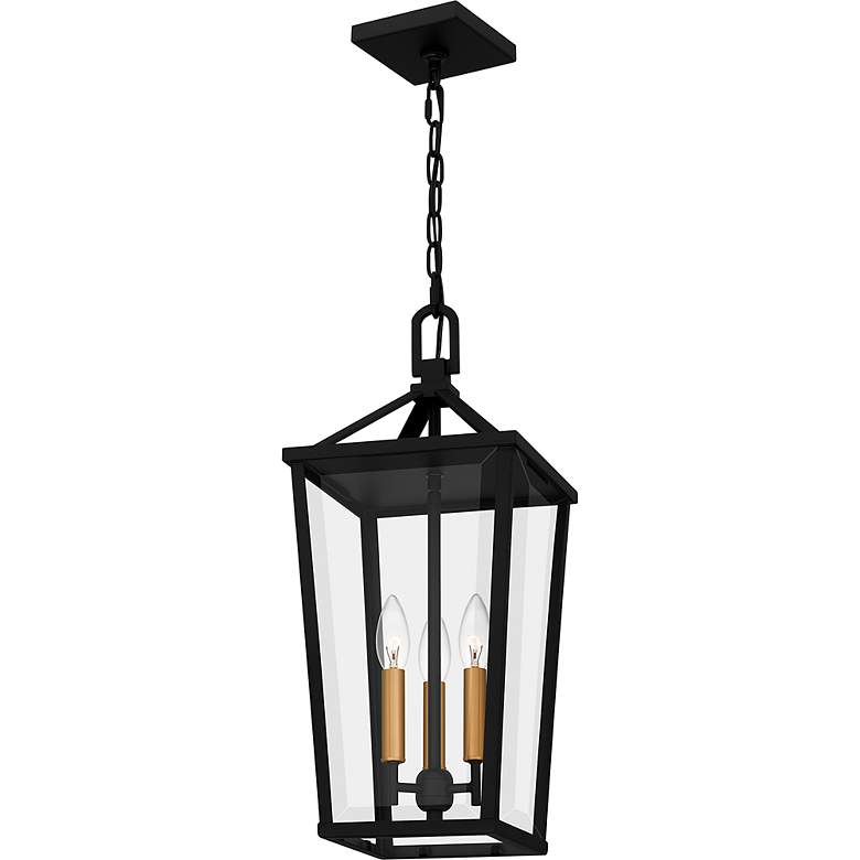 Image 4 Hull 3-Light Matte Black Outdoor Hanging Lantern more views