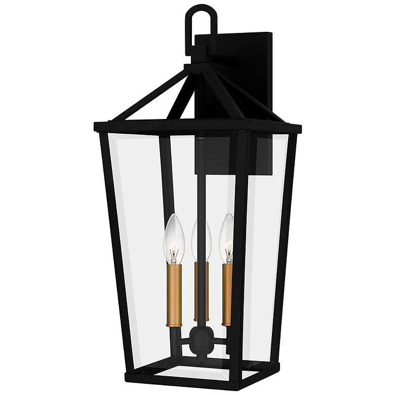 Image 2 Hull 3-Light Matte Black Outdoor Wall Lantern