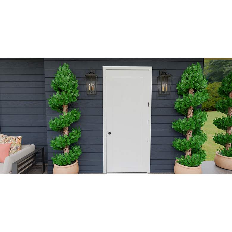 Image 3 Hull 3-Light Matte Black Outdoor Wall Lantern more views