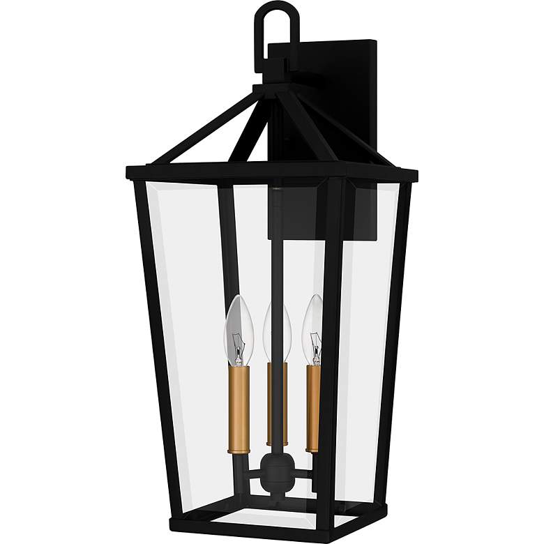 Image 4 Hull 3-Light Matte Black Outdoor Wall Lantern more views