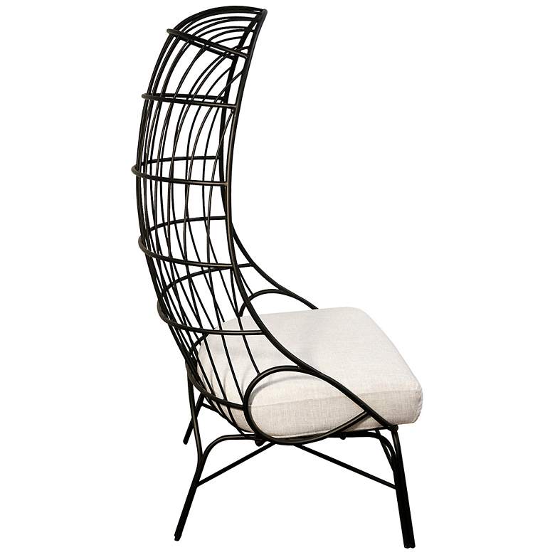 Image 2 Hull Black Chair - Cream Linen Upholstery more views