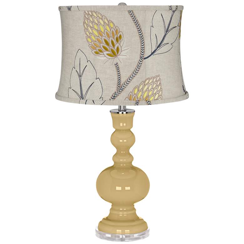 Image 1 Humble Gold Apothecary Table Lamp With Beige Thistles Shade