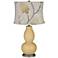 Humble Gold Beige Thistles Shade Double Gourd Table Lamp