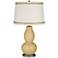 Humble Gold Double Gourd Table Lamp with Rhinestone Lace Trim