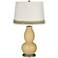 Humble Gold Double Gourd Table Lamp with Scallop Lace Trim