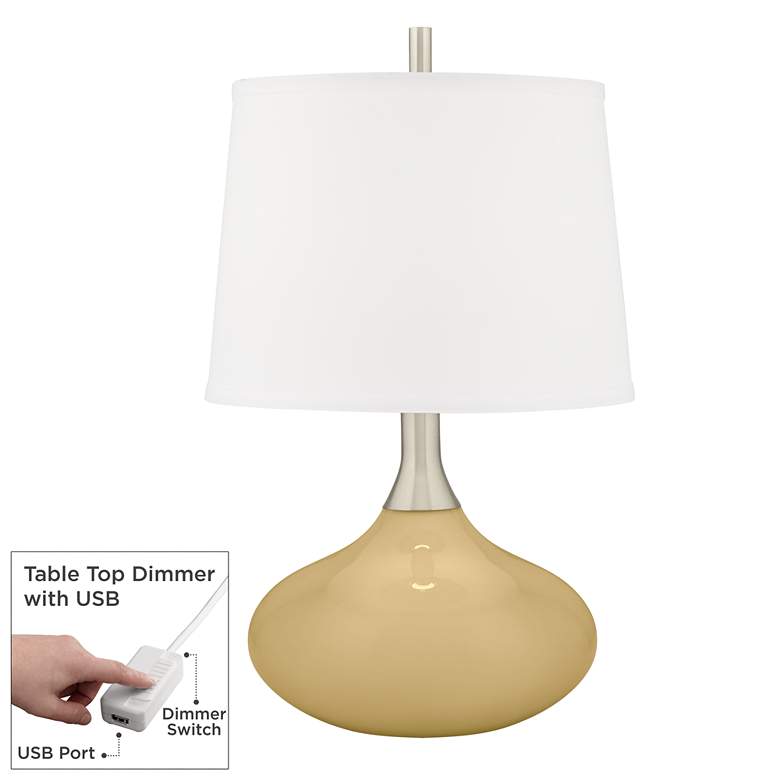 Image 1 Humble Gold Felix Modern Table Lamp with Table Top Dimmer