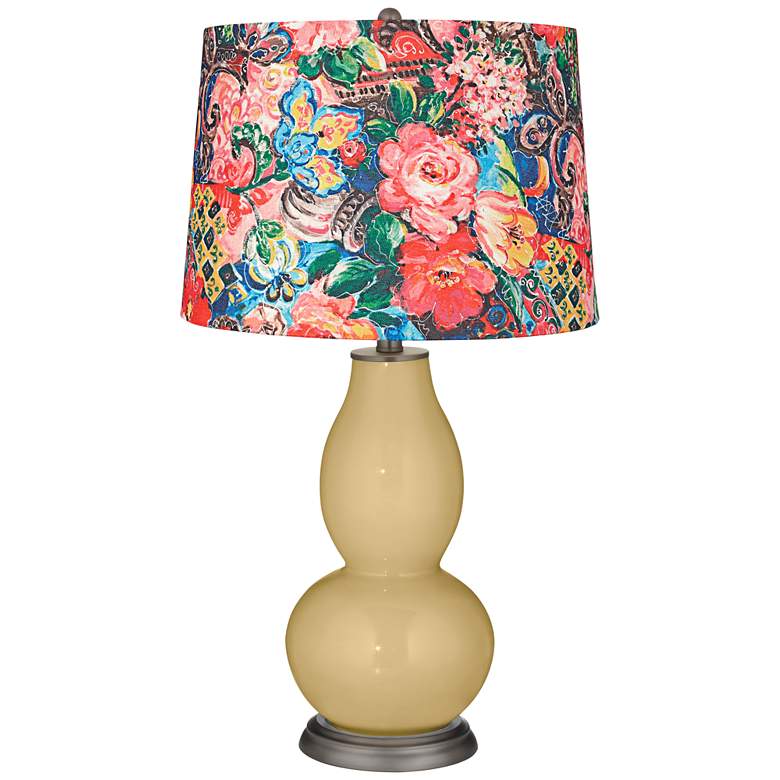 Image 1 Humble Gold Floral Digital Print Shade Double Gourd Lamp
