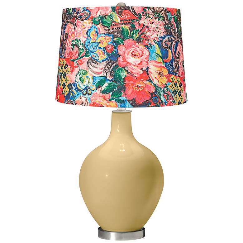 Image 1 Humble Gold Floral Digital Print Shade Ovo Table Lamp