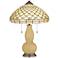 Humble Gold Gourd Table Lamp with Scalloped Shade