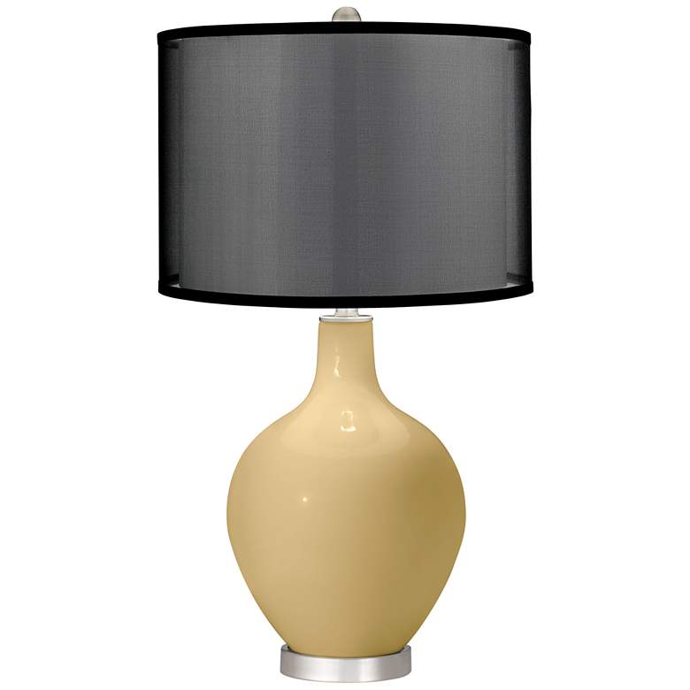 Image 1 Humble Gold Ovo Table Lamp with Organza Black Shade