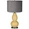 Humble Gold Pleated Charcoal Shade Double Gourd Table Lamp