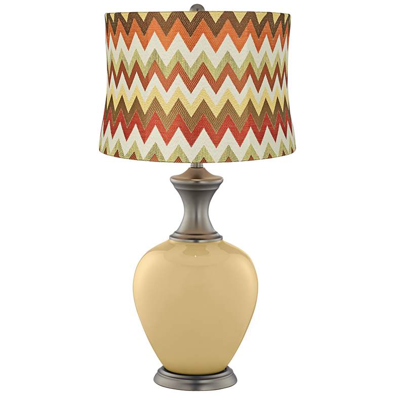 Image 1 Humble Gold Red and Brown Chevron Shade Alison Table Lamp