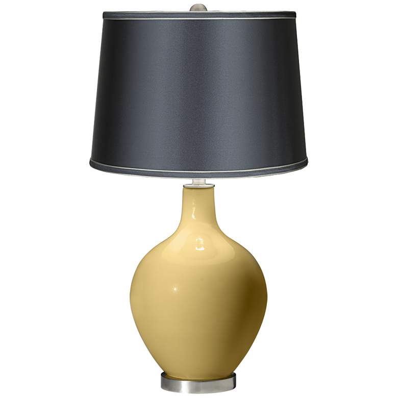 Image 1 Humble Gold - Satin Dark Gray Shade Ovo Table Lamp