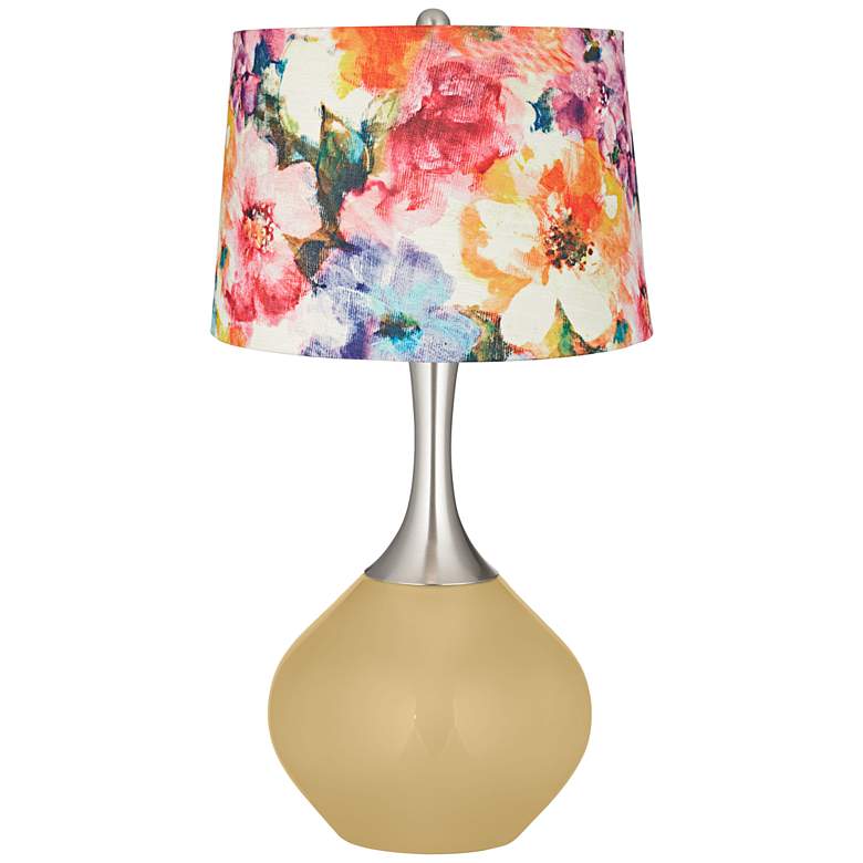 Image 1 Humble Gold Watercolor Flower Shade Spencer Table Lamp