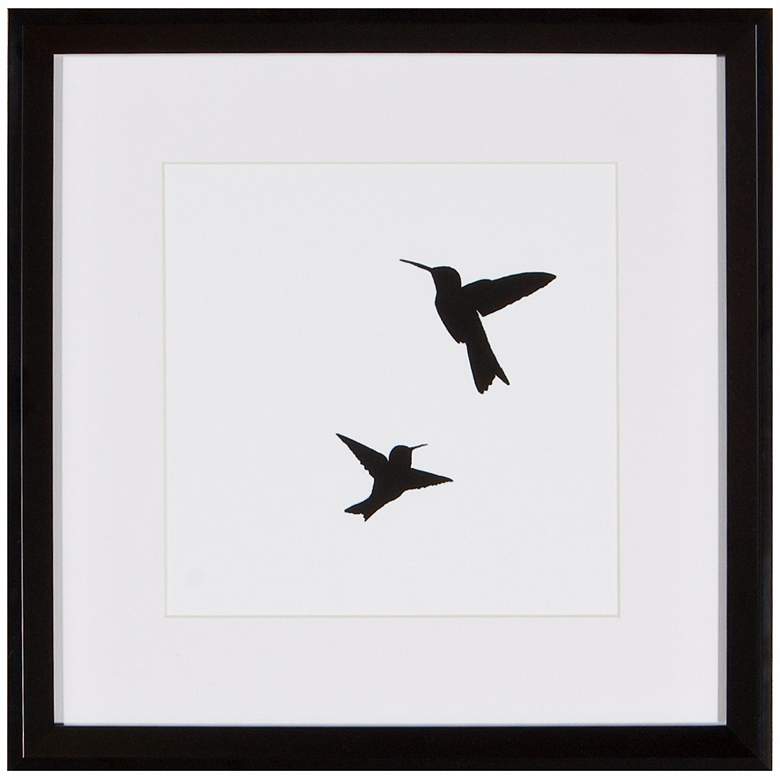 Image 1 Hummingbirds 13 inch Square Framed Silhouette Wall Art