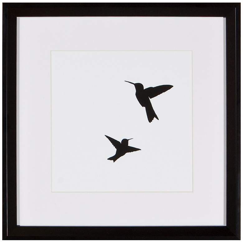 Image 1 Hummingbirds 13" Square Framed Silhouette Wall Art