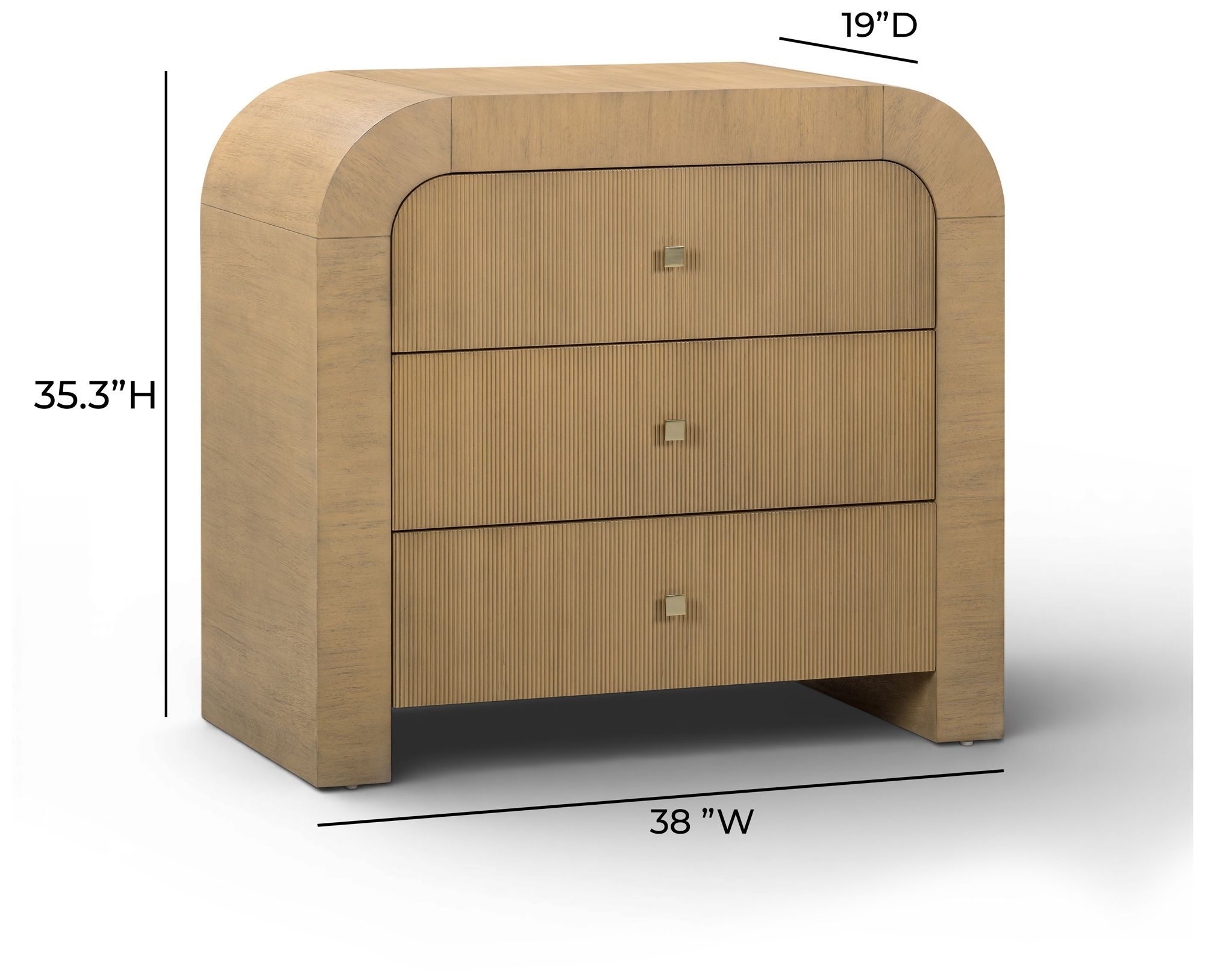 Image 7 Hump Natural Arched 3-Drawer Chest more views