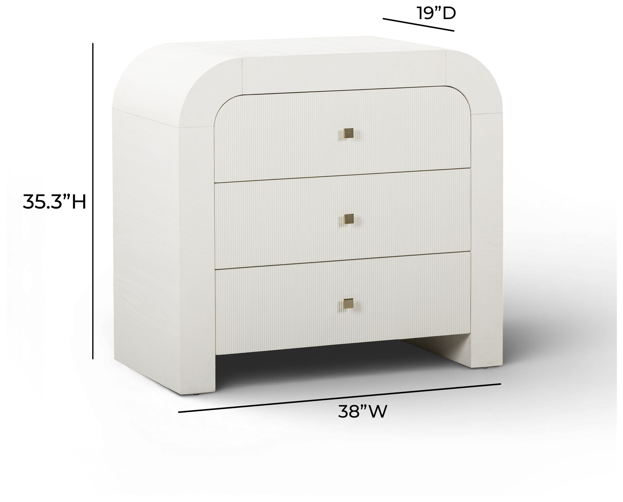 Image 7 Hump White Arched 3-Drawer Chest more views