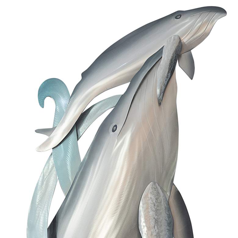 Image 3 Humpback Whale with Calf 45" High Outdoor Metal Wall Art more views