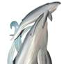Humpback Whale with Calf 45" High Outdoor Metal Wall Art