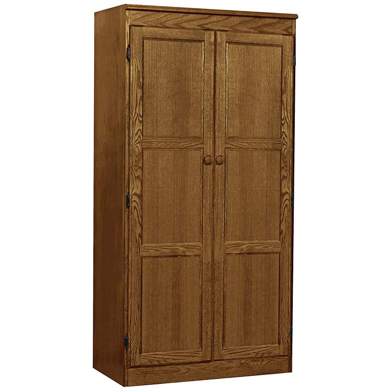 Image 1 Hunkel Dry Oak 4-Shelf Storage Cabinet