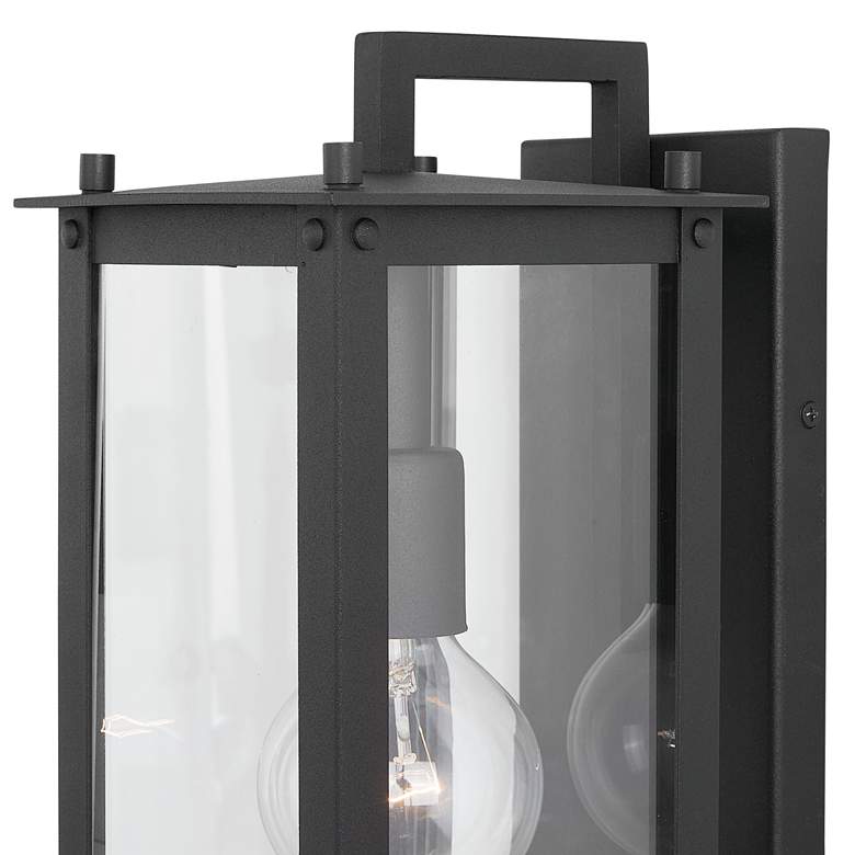 Image 3 Hunt 15 inch High Black Aluminum Outdoor Lantern Wall Light more views