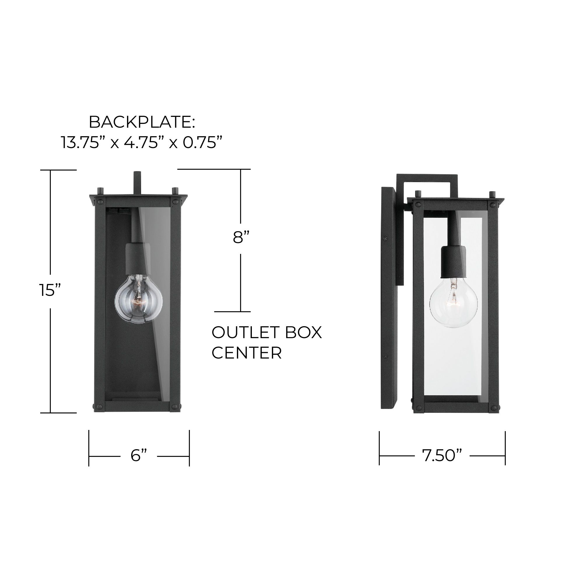 Image 6 Hunt 15" High Black Aluminum Outdoor Lantern Wall Light more views