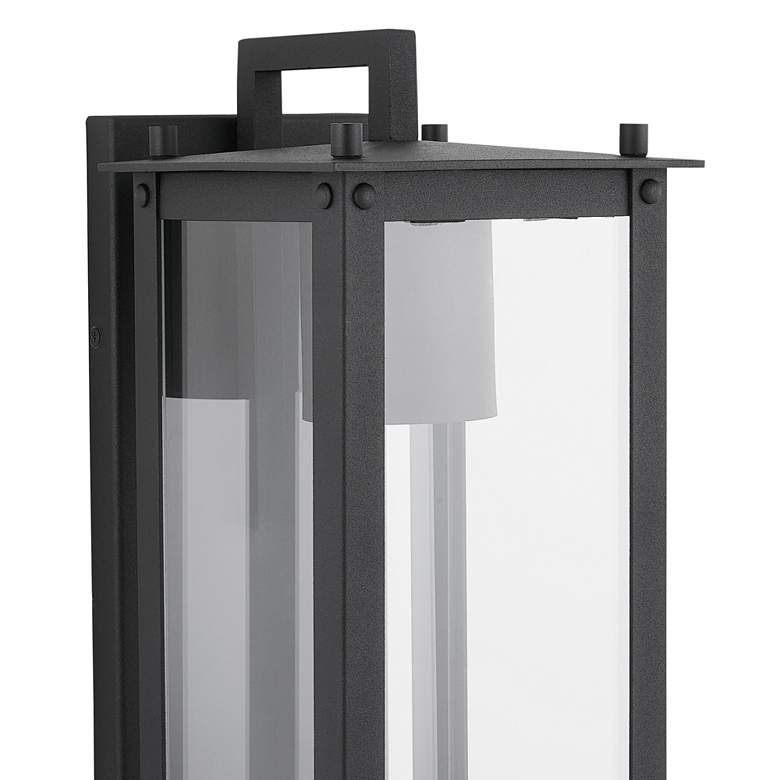Image 4 Hunt 15 inch High Black Aluminum Outdoor Lantern Wall Light more views