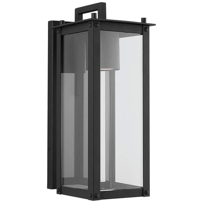 Image 5 Hunt 15 inch High Black Aluminum Outdoor Lantern Wall Light more views