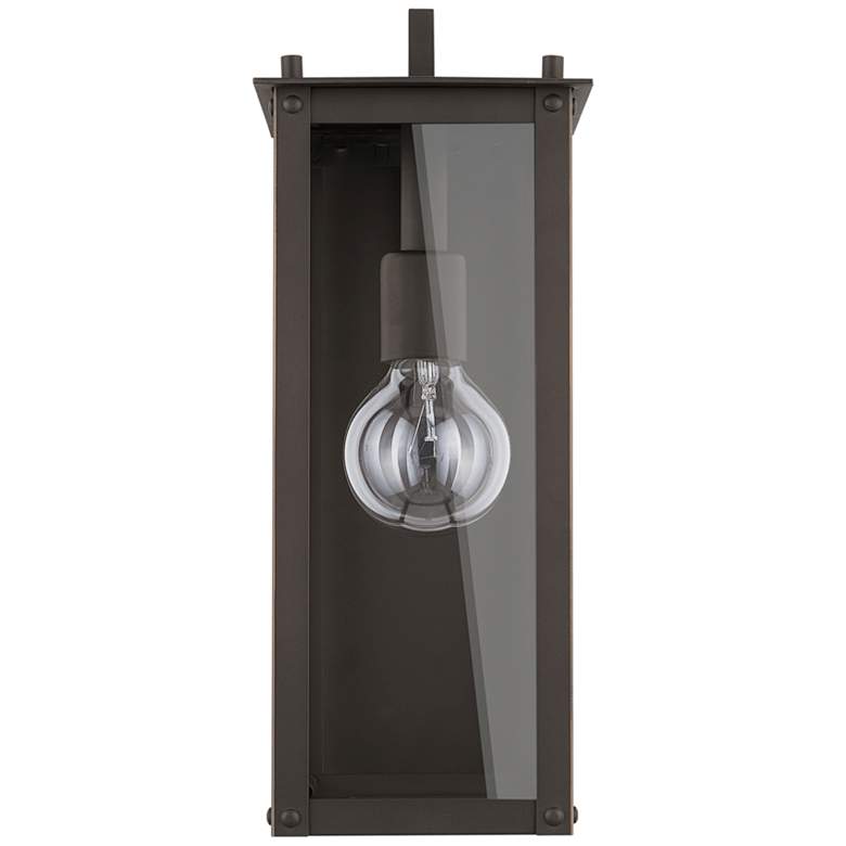 Image 1 Hunt 15 inchH Oiled Bronze Aluminum Outdoor Lantern Wall Light