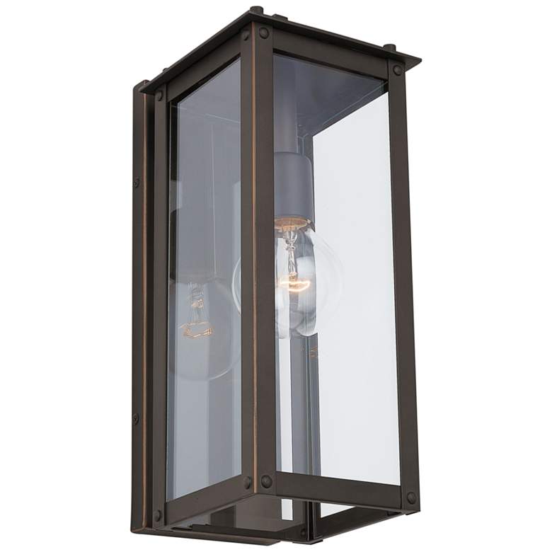 Image 2 Hunt 15"H Oiled Bronze Aluminum Outdoor Lantern Wall Light more views