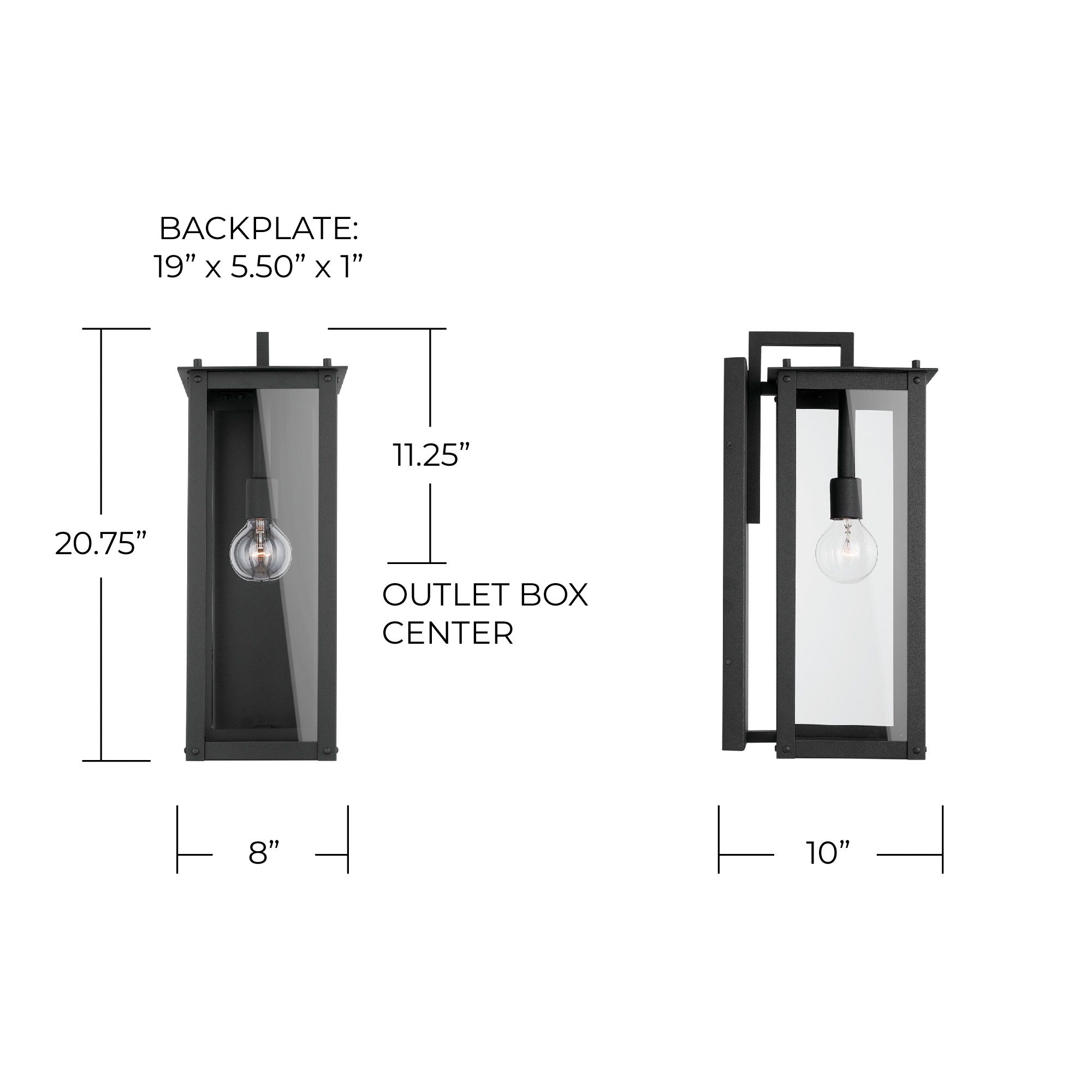 Image 6 Hunt 20 3/4" High Black Aluminum Outdoor Lantern Wall Light more views