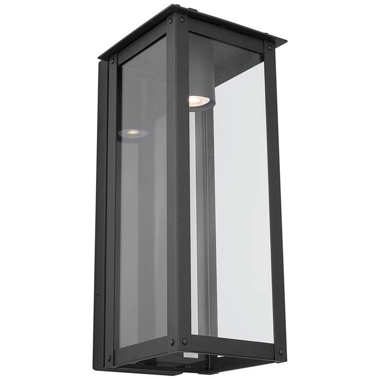 Image 2 Hunt 20 3/4 inch High Black Aluminum Outdoor Lantern Wall Light