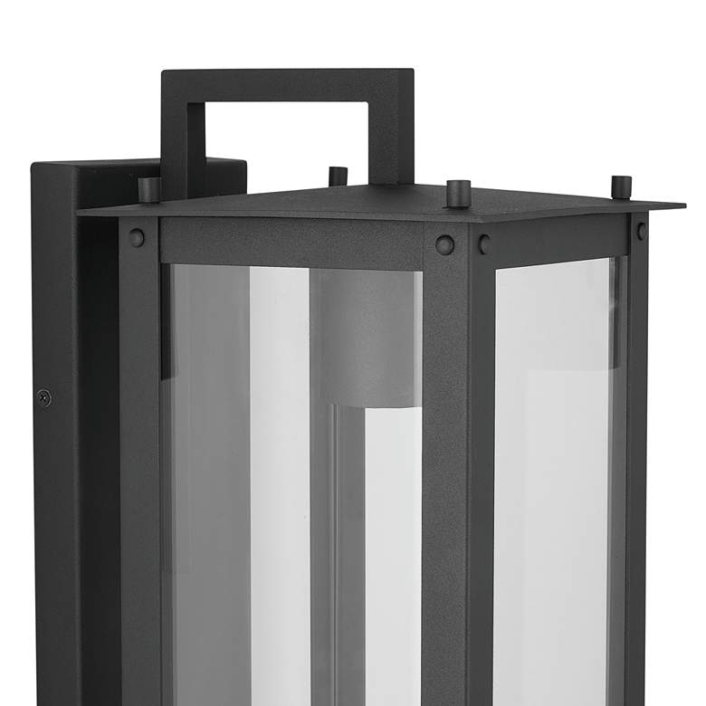 Image 4 Hunt 20 3/4 inch High Black Aluminum Outdoor Lantern Wall Light more views