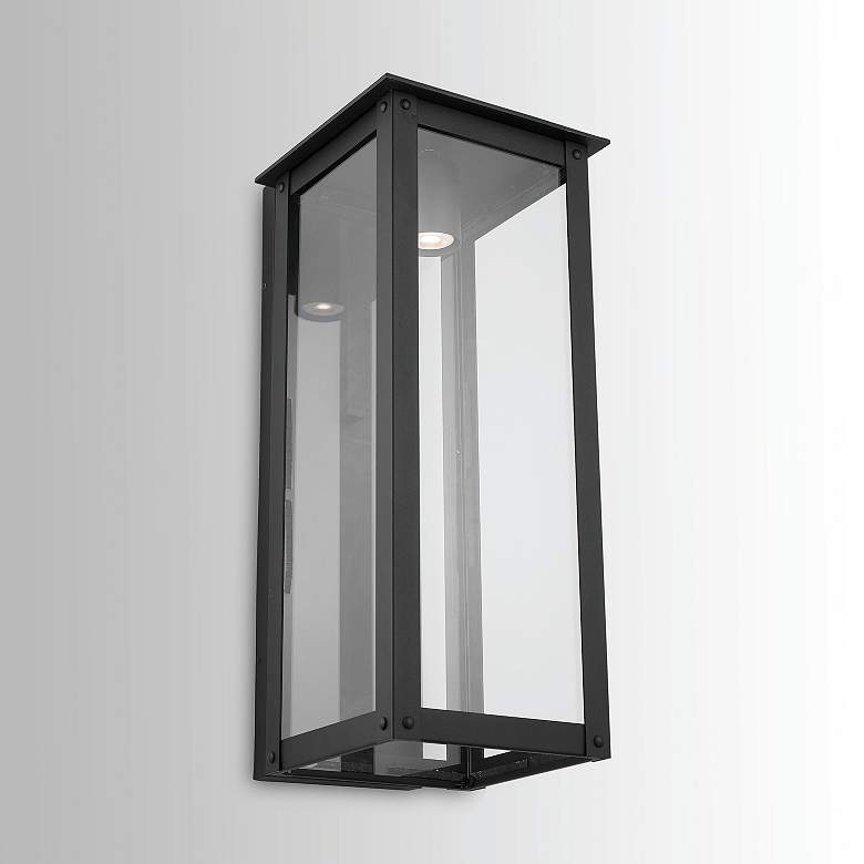 Image 1 Hunt 29" High Black Aluminum Outdoor Lantern Wall Light
