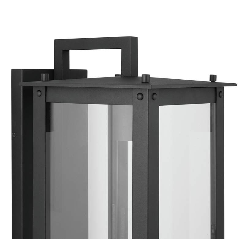 Image 4 Hunt 29 inch High Black Aluminum Outdoor Lantern Wall Light more views