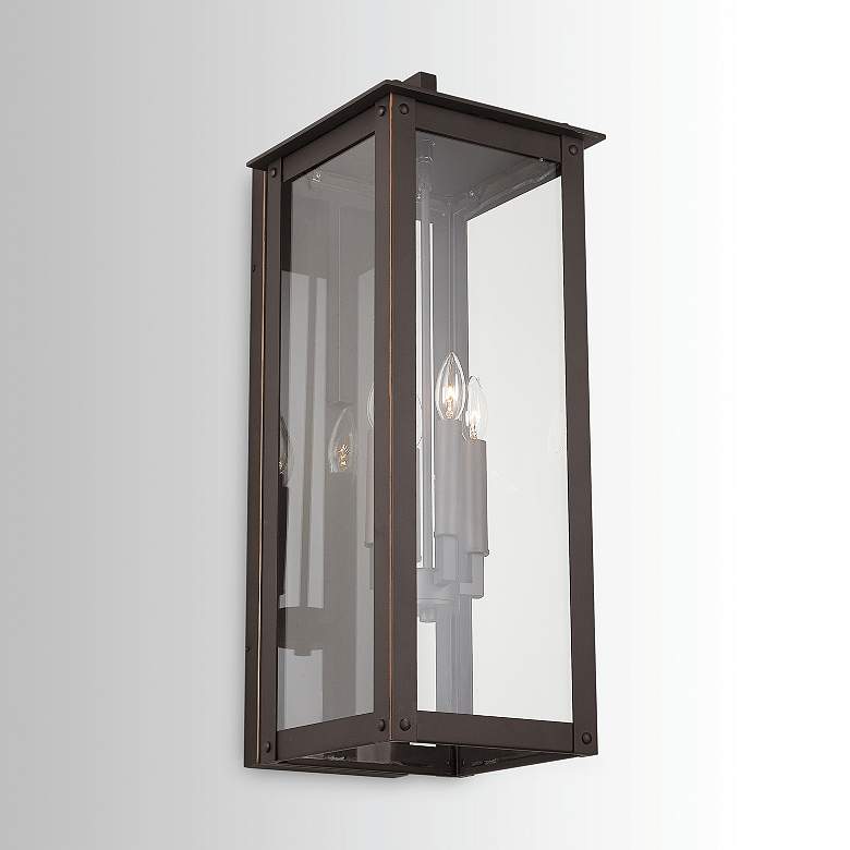 Image 1 Hunt 29"H Oiled Bronze Aluminum 4-Light Outdoor Wall Light
