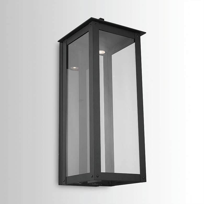 Image 1 Hunt 36" High Black Aluminum Outdoor Lantern Wall Light