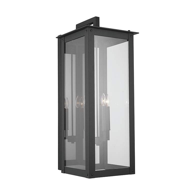 Image 7 Hunt 36"H Black Aluminum 4-Light Outdoor Lantern Wall Light more views