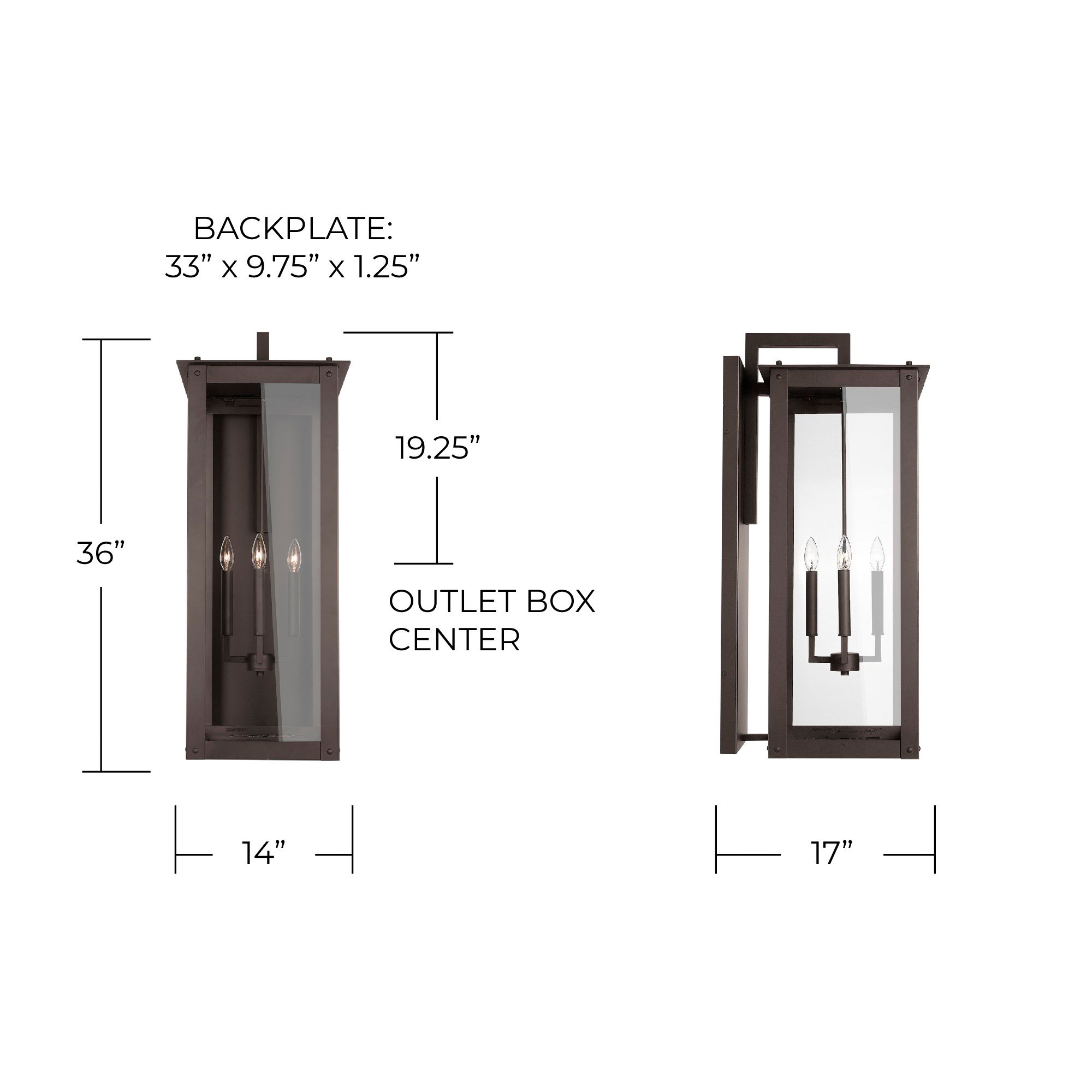 Image 6 Hunt 36"H Oiled Bronze 4-Light Outdoor Lantern Wall Light more views