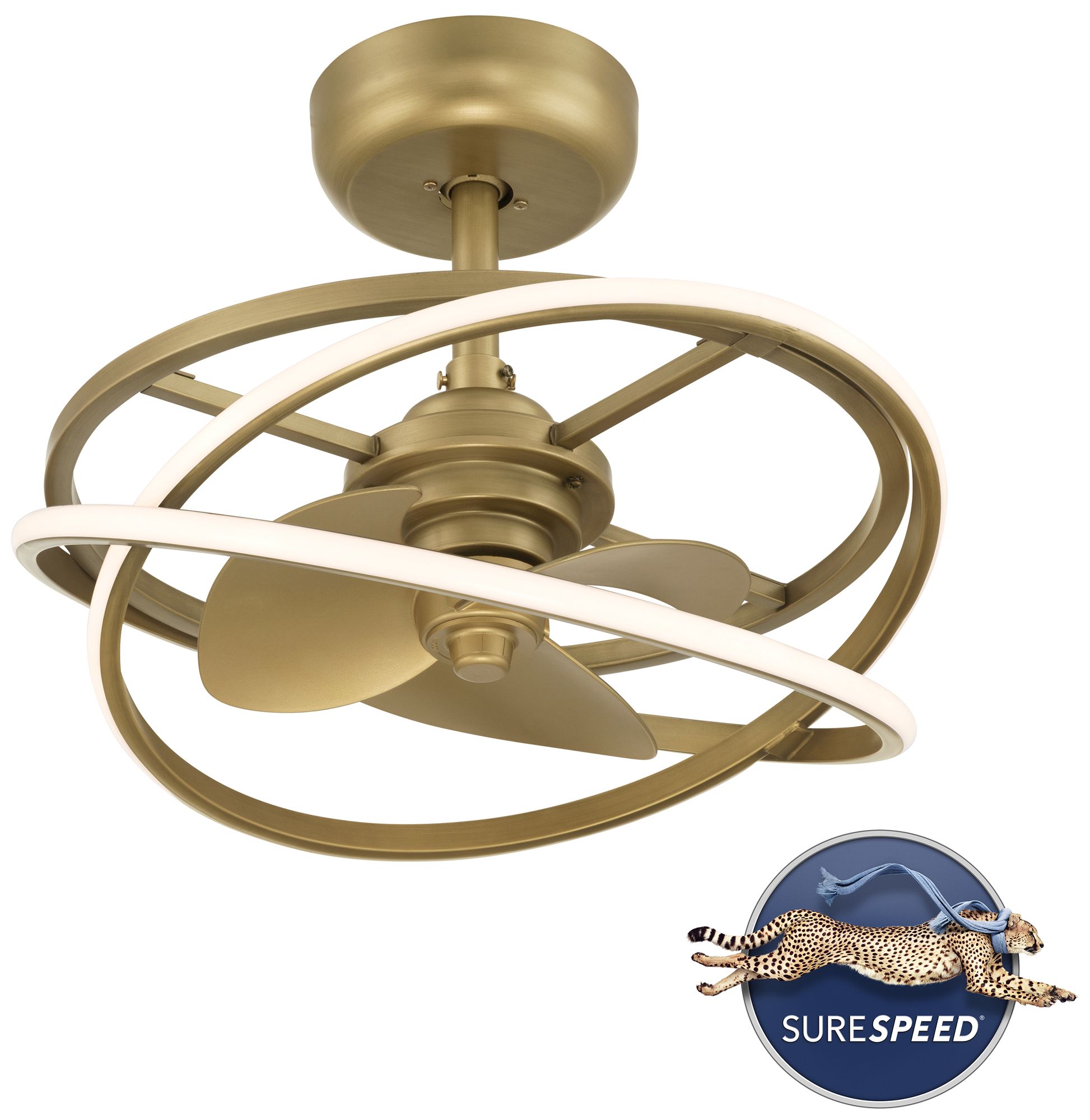 Image 2 Hunter 20" Cirro Fandelier Luxe Gold with LED Light Kit and Handheld Remote more views